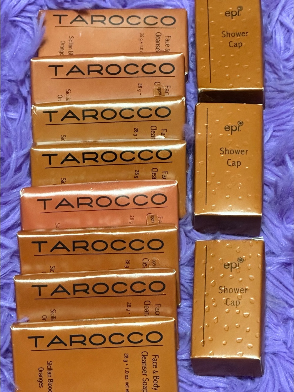TAROCCO Soap Bars - Shower Caps - shampoo and conditioner, body lotion/wash:18pc
